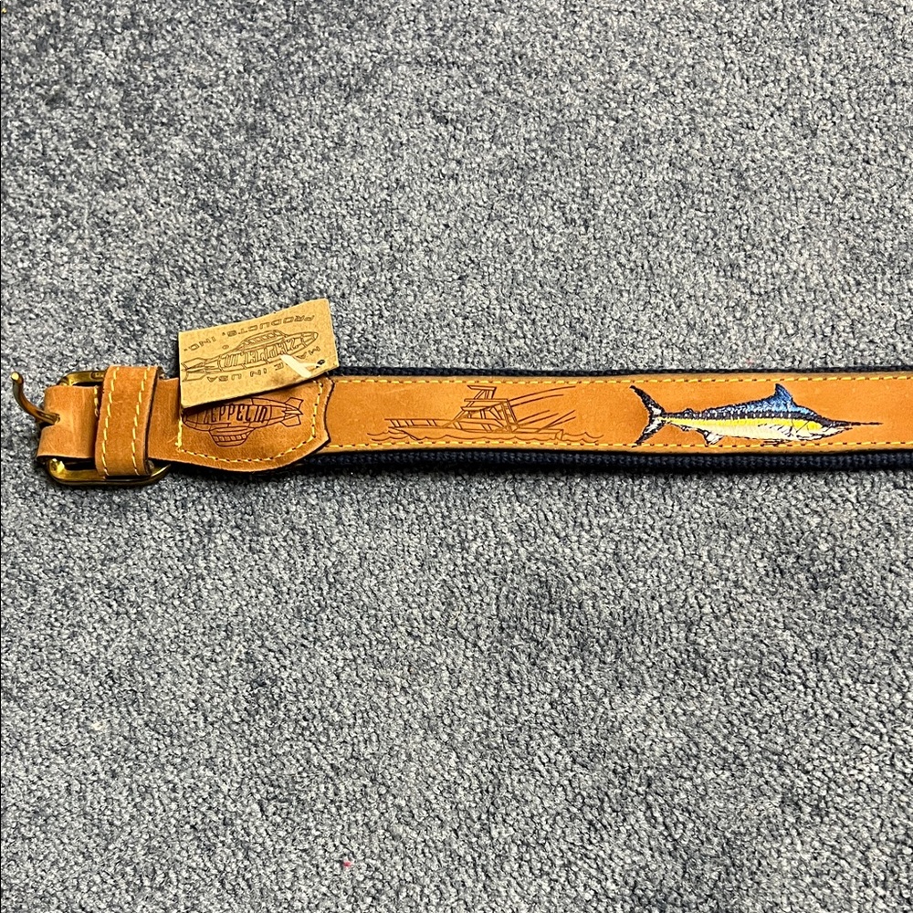 Premium Leather Belt with Marlin Design